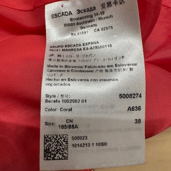 Escada Coral Jacket Size 38 - Picture 6 of 7
